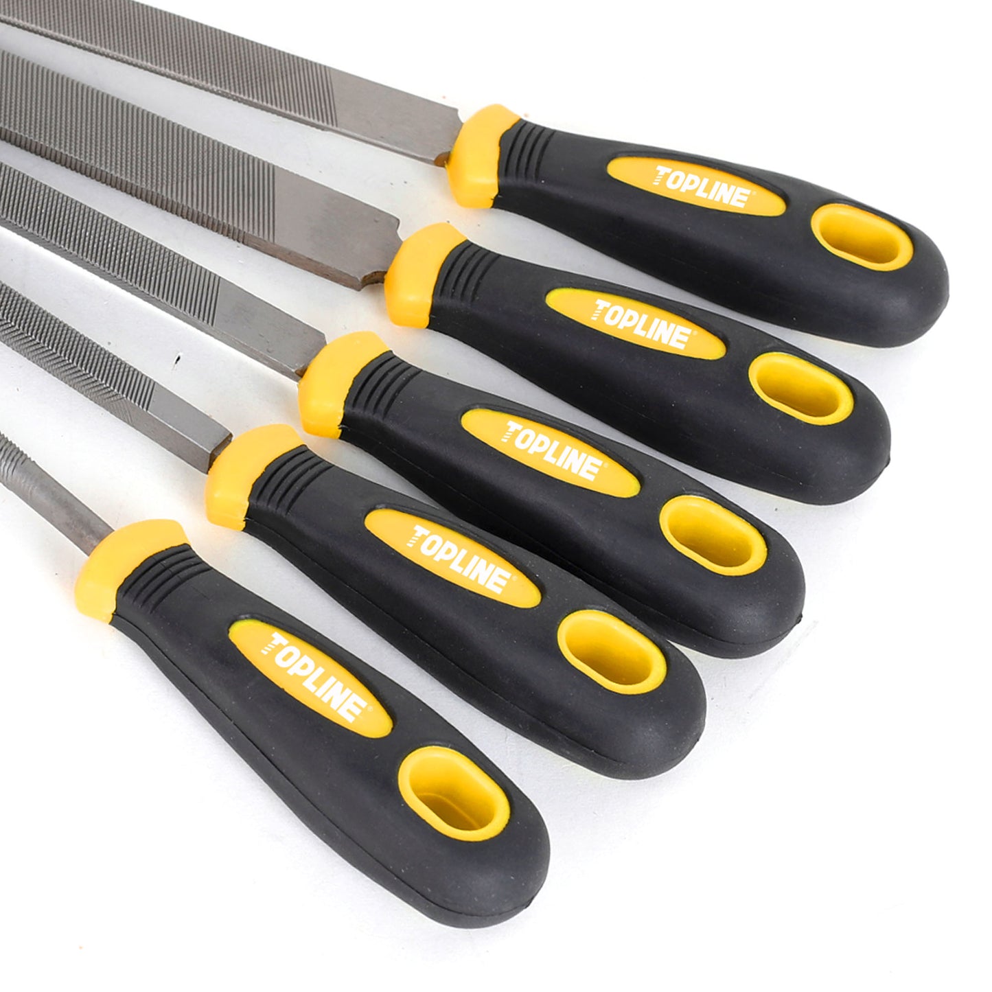 TOPLINE Files Set with Bi-material Handle for Basic Home Maintenance