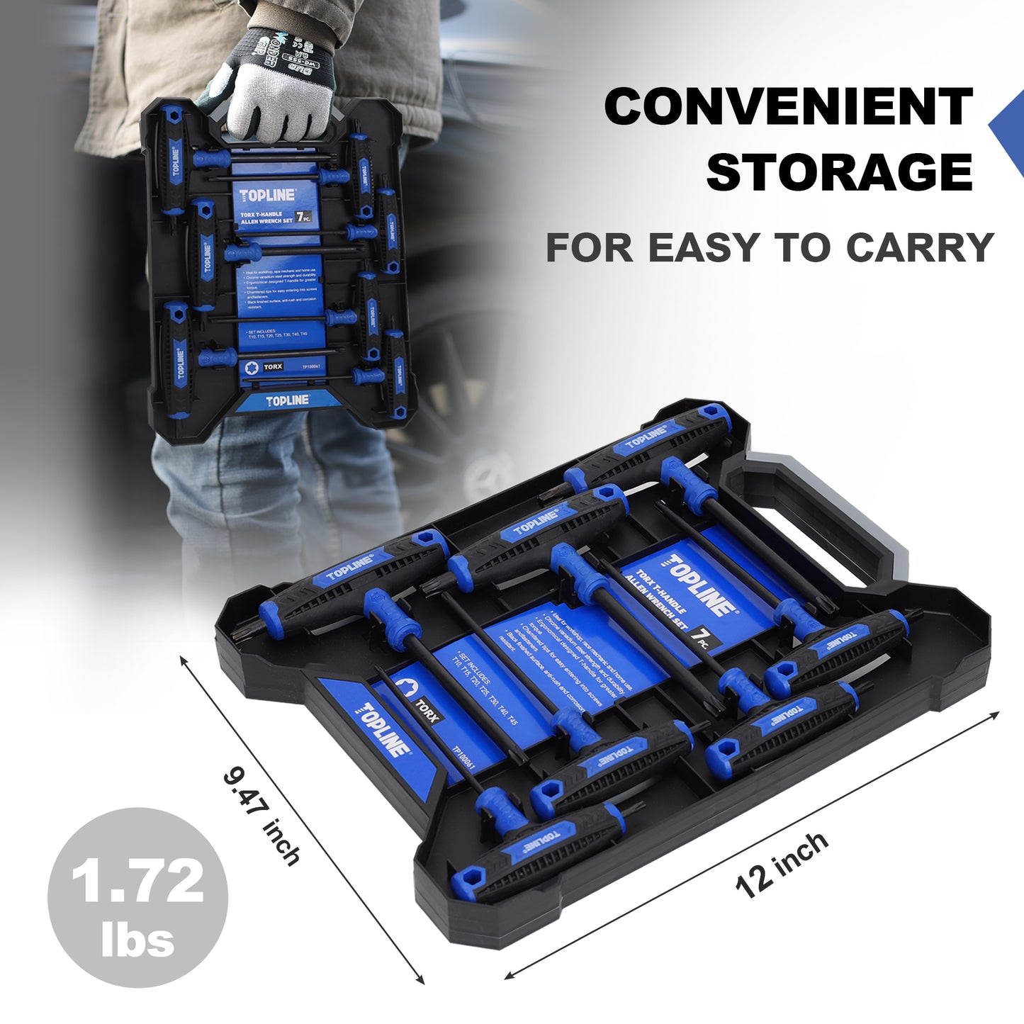 TOPLINE 7-PC Torx T-Handle Allen Wrench Set for Basic Home Repair