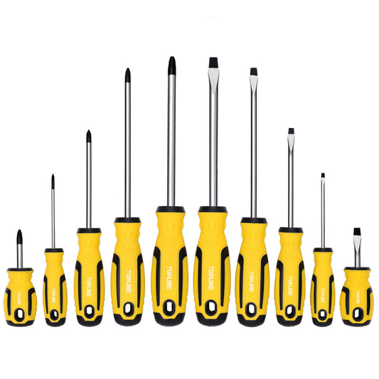 TOPLINE 10-Piece Magnetic Screwdriver Set, Size Included 6-in, 4-in, 3-in and 1-1/2-in