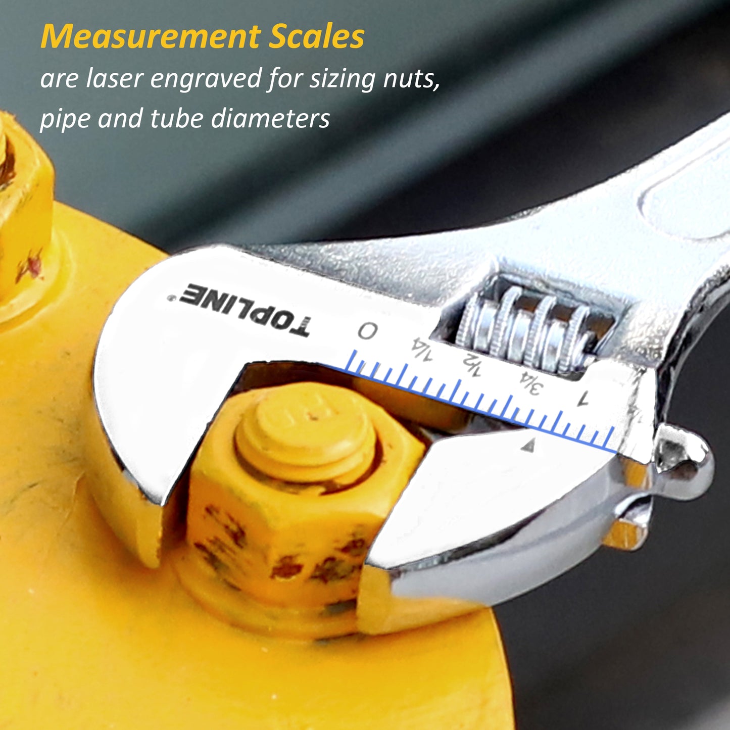 TOPLINE 4-Piece Yellow Adjustable Wrench Set for Plumbing and Basic Home Maintenance