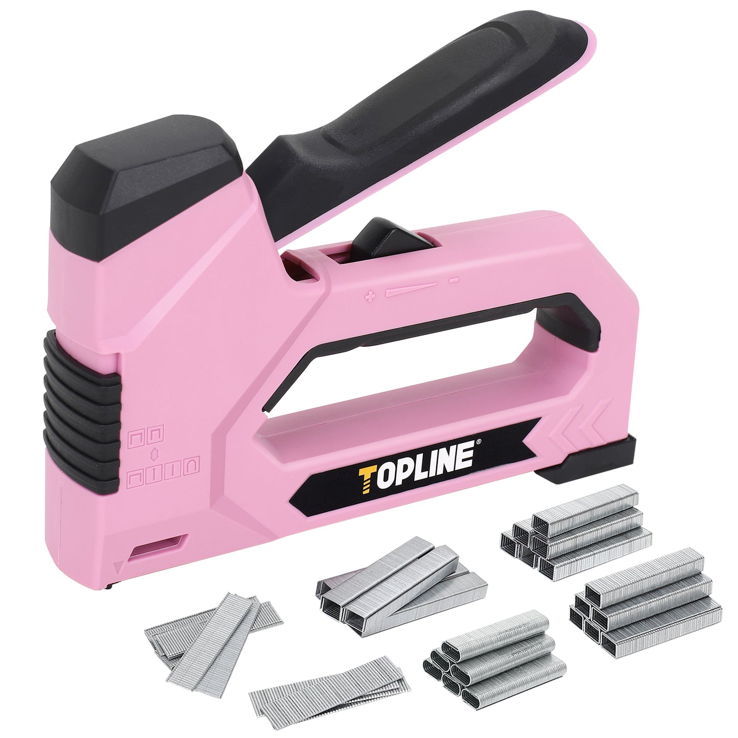 TOPLINE 6-IN-1 Pink Staple Gun, Included 4000 Staples and 2000 Brad Nails