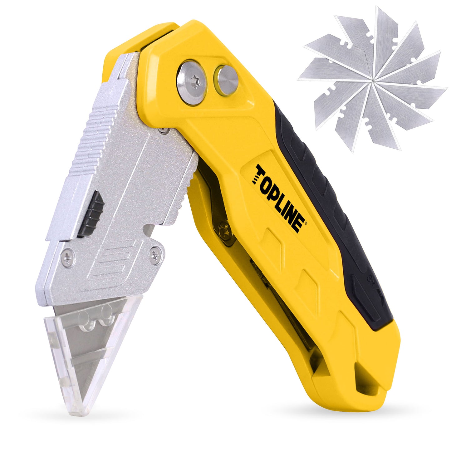 TOPLINE 1-Pack Yellow Folding Utility Knife Set for Office and Home Use