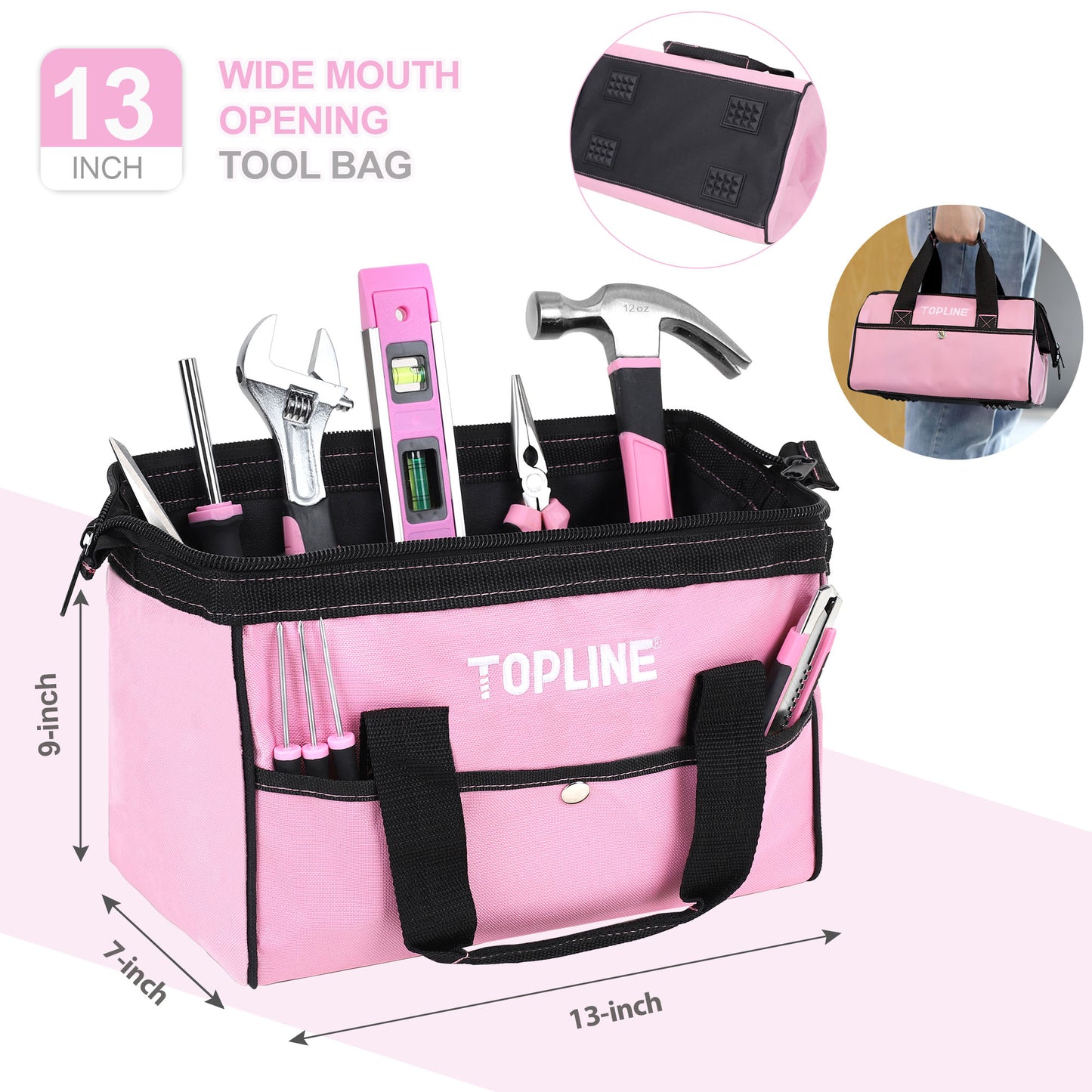 TOPLINE 208-Piece Ladies Pink Tool Set with Tool Bag