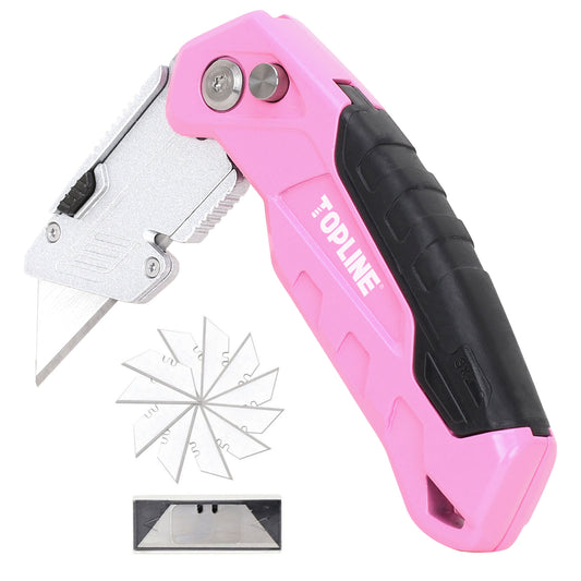 TOPLINE 1-Pack Pink Folding Utility Knife Set for Office and Home Use