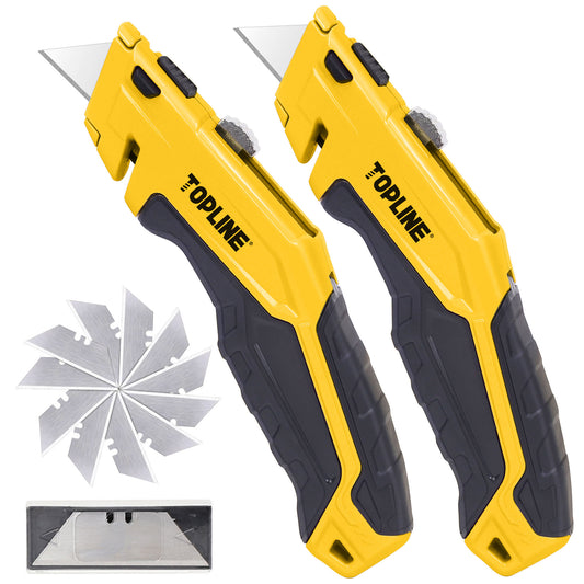 TOPLINE 2-Pack Retractable Utility Knife for Office and Home Use