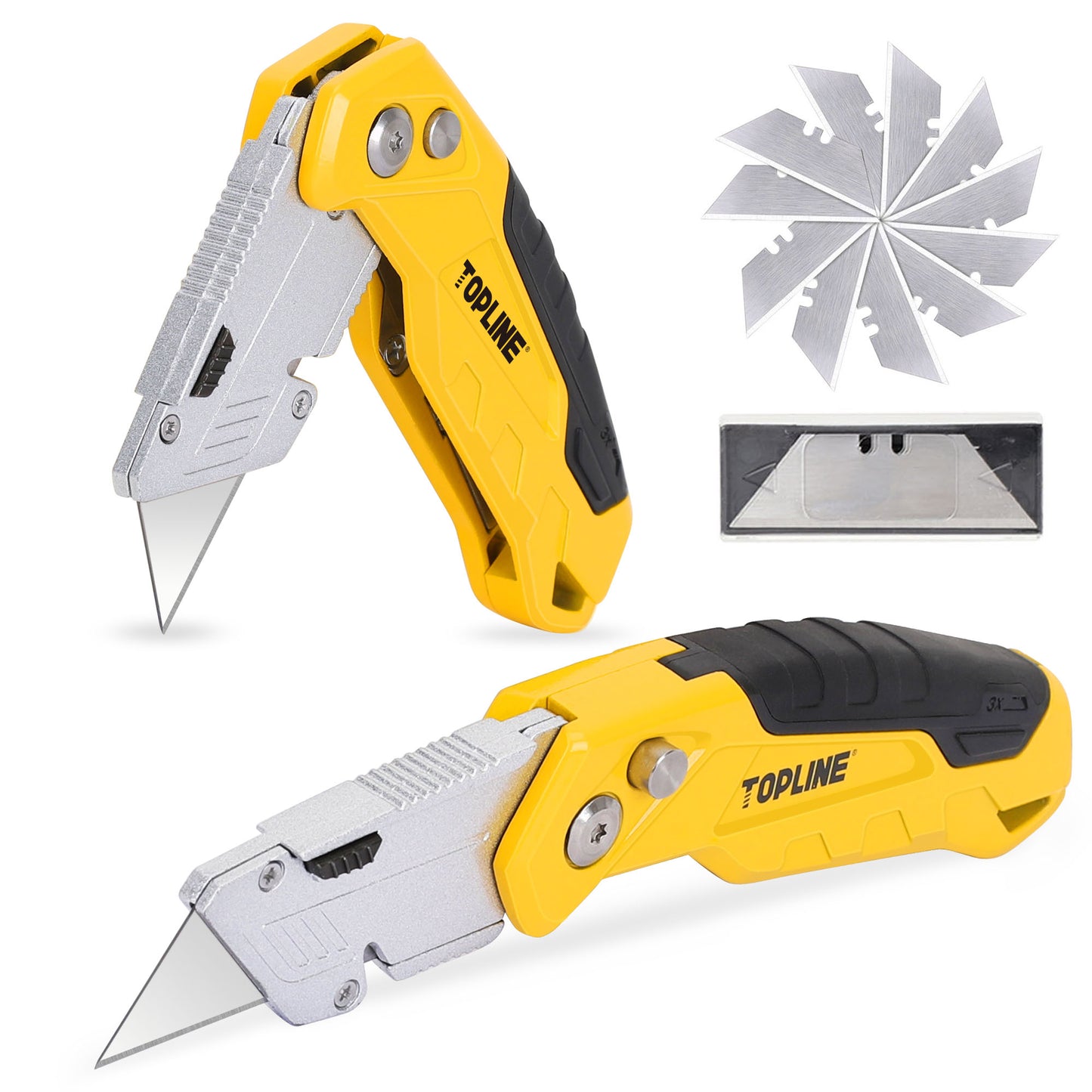 TOPLINE 2-Pack Folding Utility Knife for Office and Home Use