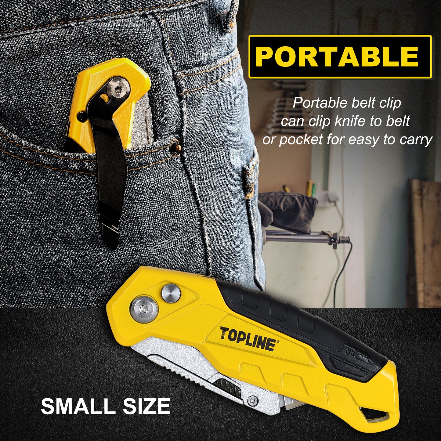 TOPLINE 2-Pack Yellow Utility Knife Set for Office and Home Use