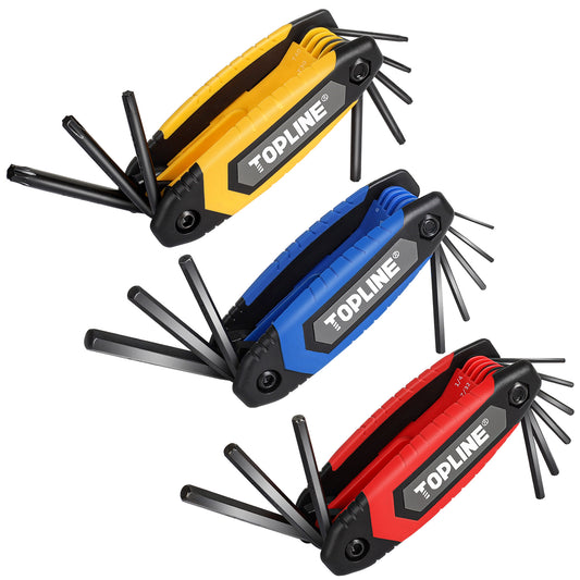 TOPLINE 3-Pack Folding Allen Wrench Set for Basic Home Repair