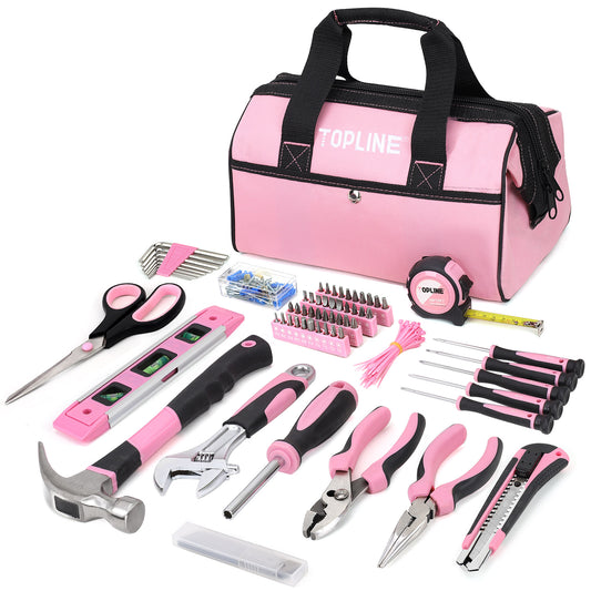 TOPLINE 208-Piece Ladies Pink Tool Set with Tool Bag