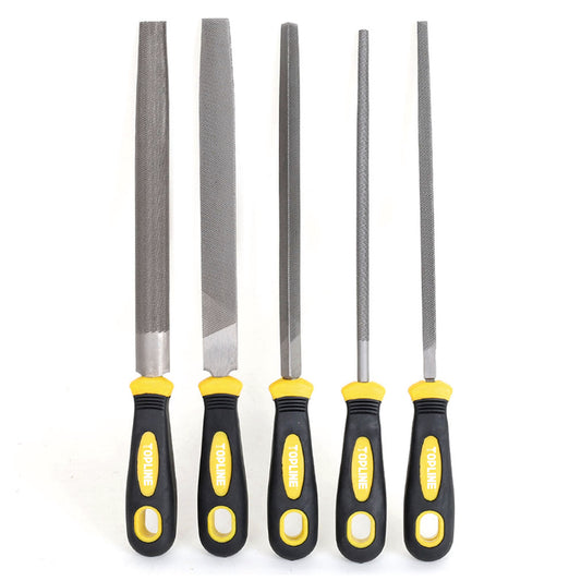 TOPLINE Files Set with Bi-material Handle for Basic Home Maintenance